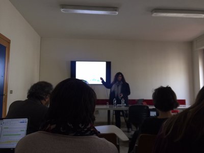 Federica Cristani presenting at the Training School    