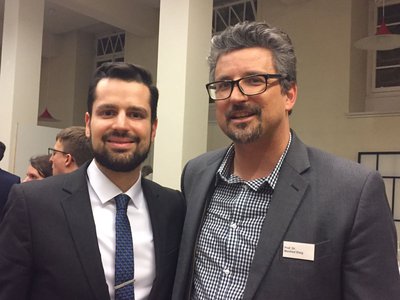 Simon Wüthrich (left) with PhD supervisor Professor Manfred Elsig    