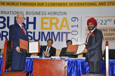 MoU signing with Prof Peter Van den Bossche and Prof Gurinder Singh    
