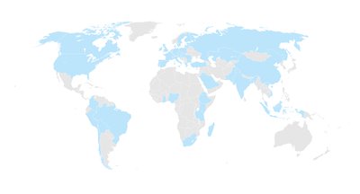 The blue areas indicate areas where the WTI has been active in recent years.    
