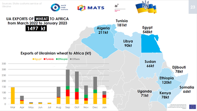January 2023 report on the progress of Ukrainian grains exports to Africa
