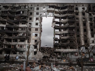 A building complex destroyed in the Russian war against Ukraine. © pexels / Bild: алесь_усцінаў    